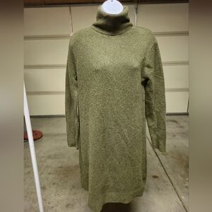 J. Crew Olive Long Sleeve Turtleneck Dress